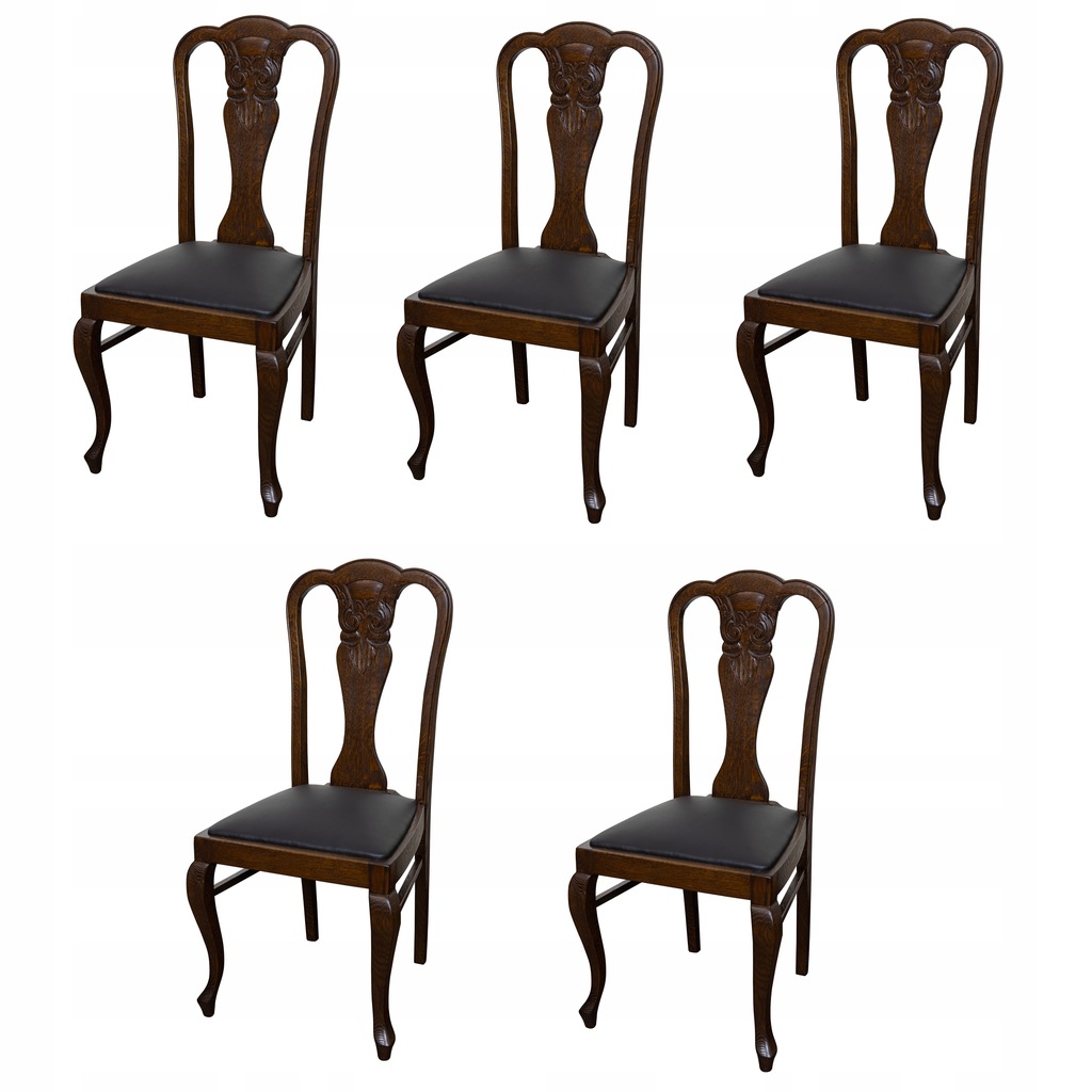 KRZESŁA 5 SZTUK KRZESEŁ DĘBOWE STYLOWE ANTYKI