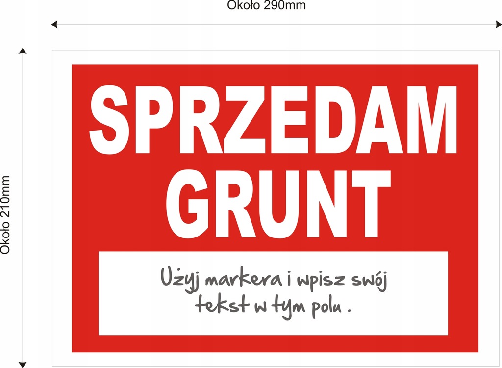 SPRZEDAM GRUNT TABLICZKA A4 PCV