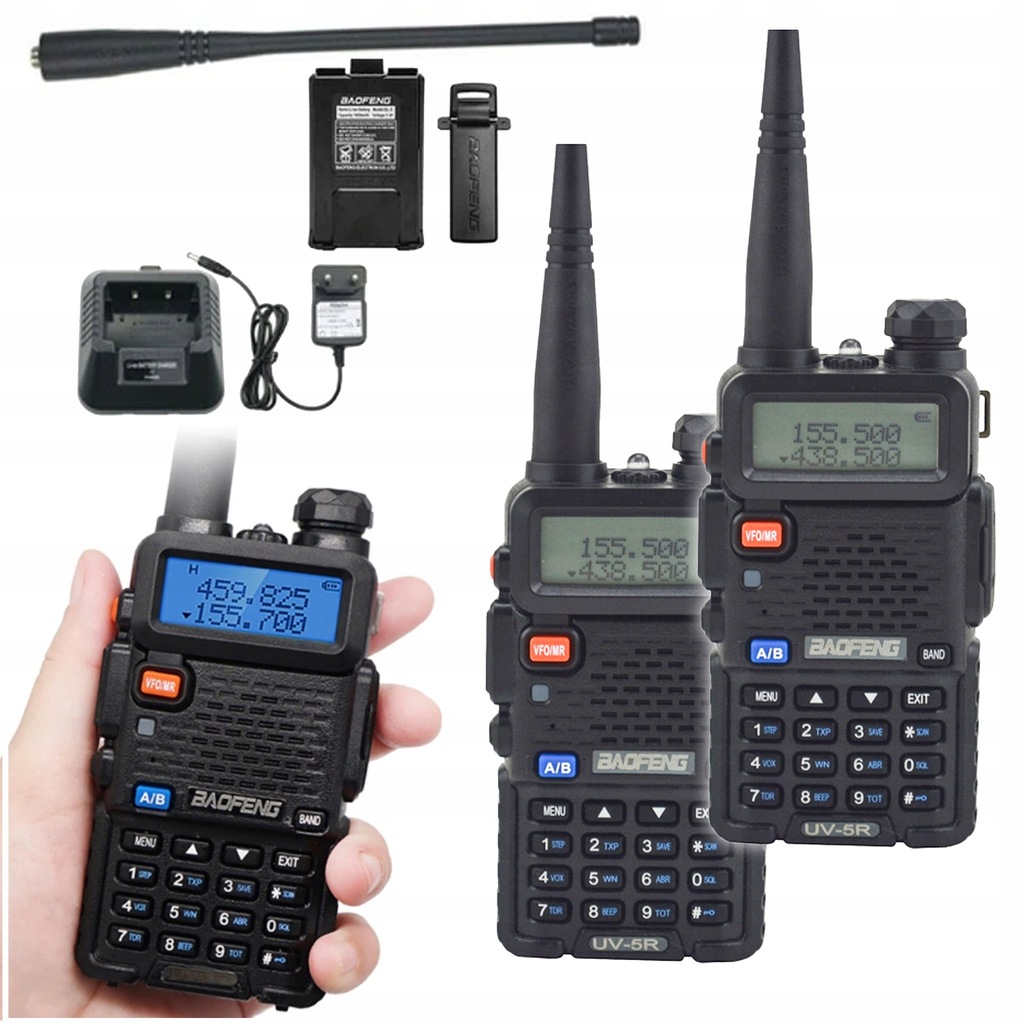 Radiotelefon UV-5R krotkofalowka 8W walkie talkie duży zasięg 1 szt