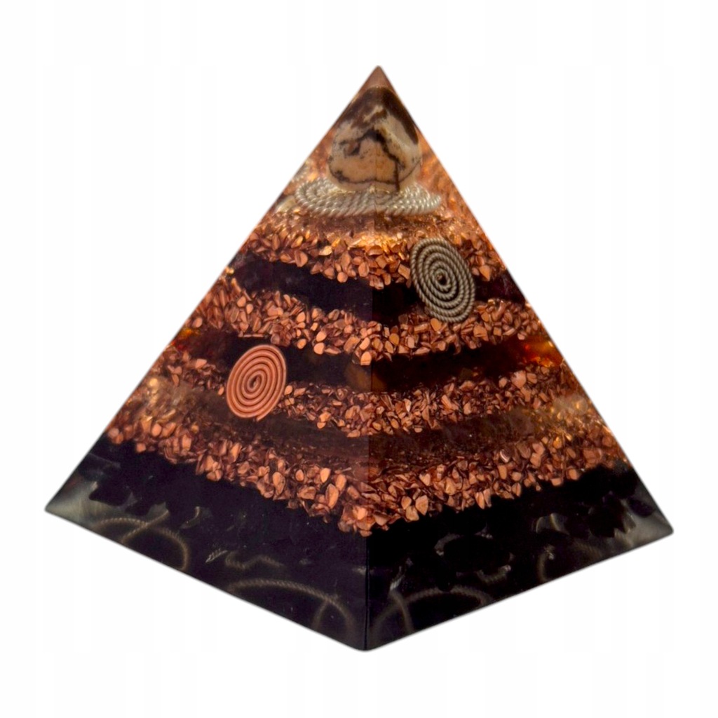 Piramida Orgonitowa Jaspis Granat Bursztyn Kryształ Turmalin Źródło Energii