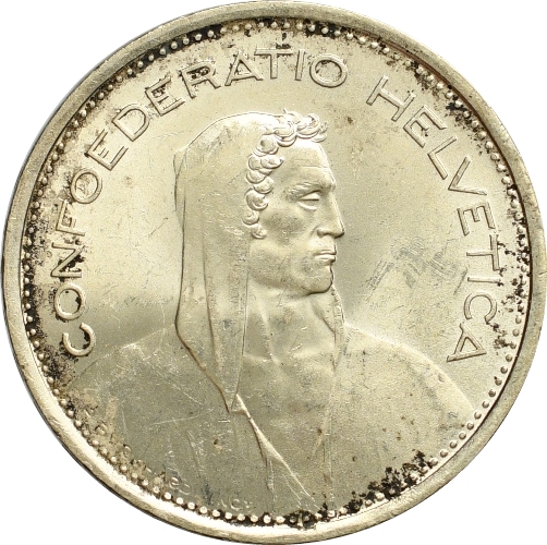 32. Szwajcaria, 5 franków 1969