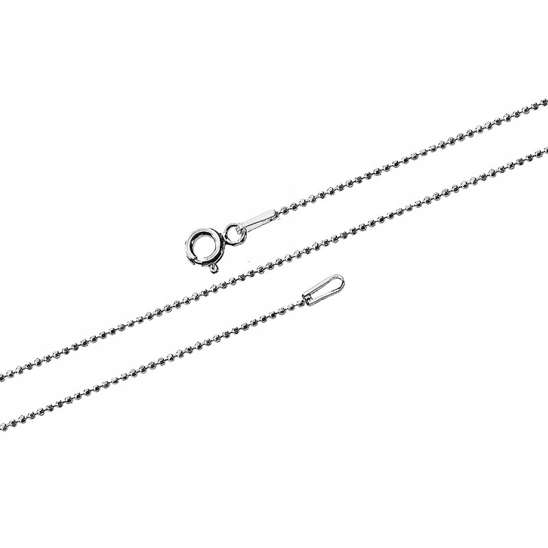 Srebrny damski łańcuszek KULKOWY, kulki srebro 925