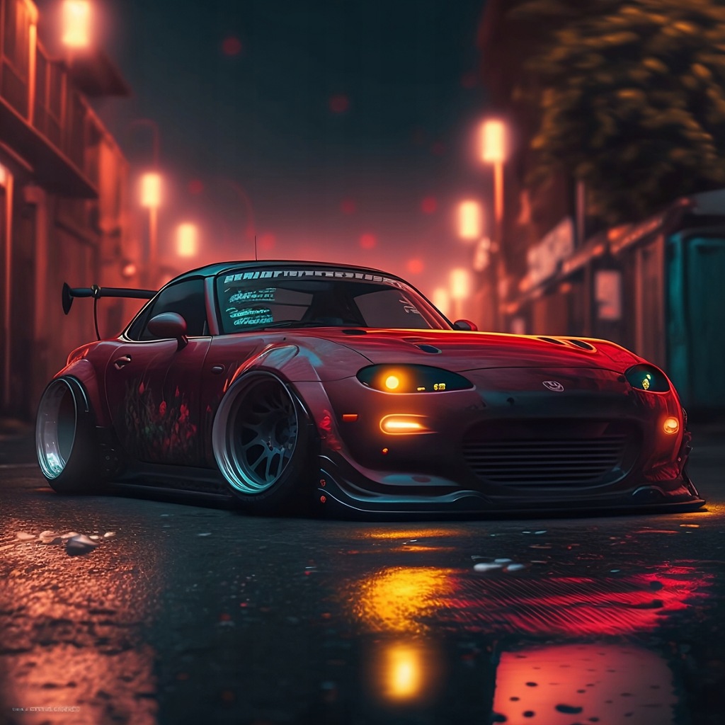 mazda miata mx-5 tuning plakat 40x40cm