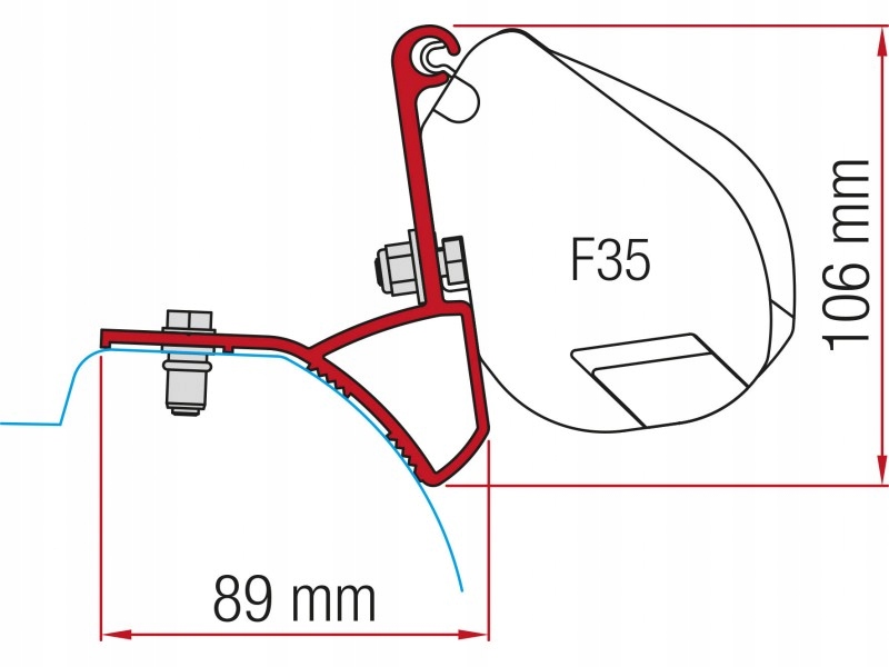 Adapter do montażu rolety FIAMMA F35 TRAFIC