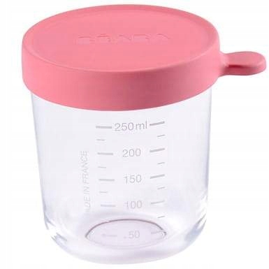 Beaba szklany słoiczek hermetyczny 250ml Różowy