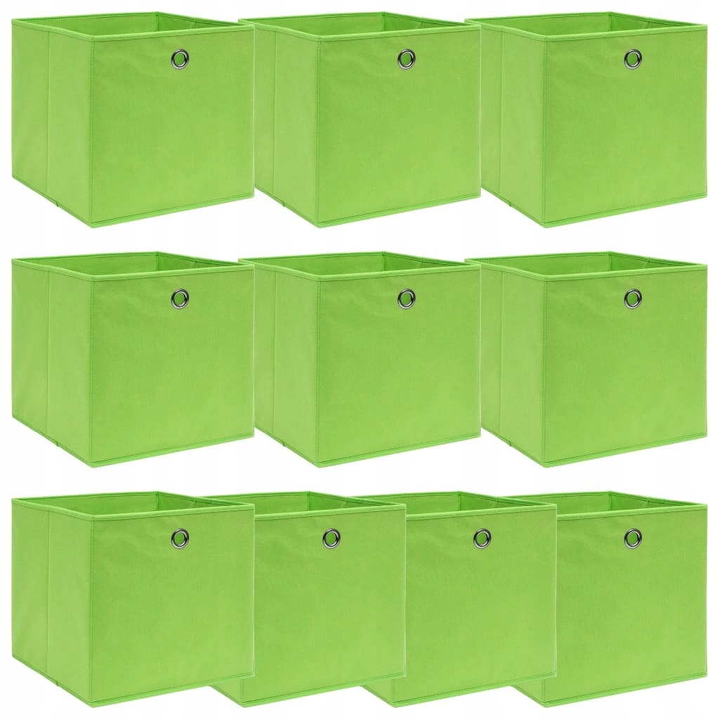 Stylowe Meble Domowe Pudełka, 10 szt., zielone, 32x32x32 cm, tkanina