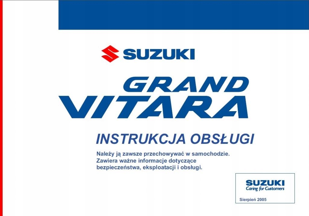 SUZUKI GRAND VITARA 2005-08 INSTRUKCJA OBSŁUGI PL