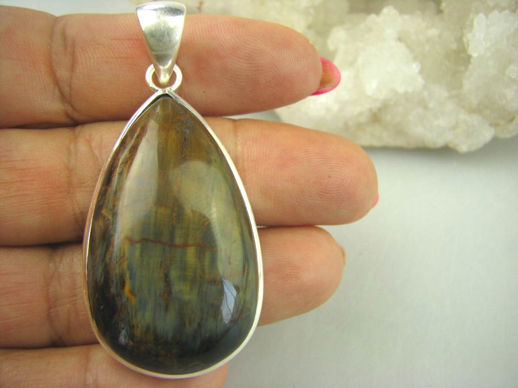 2837 Rzadkość Gruby OKAZ Klasyczny Wisior Unikat Pietersyt Srebro 925