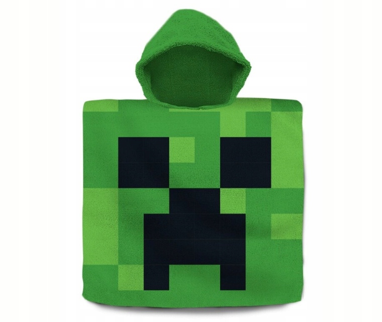 Ponczo Poncho ręcznik MINECRAFT dla dzieci 60x120 kaptur KIDS MNC-438P