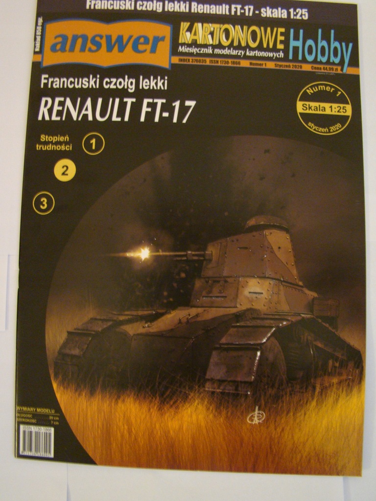 Купить Французский легкий танк Renault FT-17 1:25 Ответ: отзывы, фото, характеристики в интерне-магазине Aredi.ru