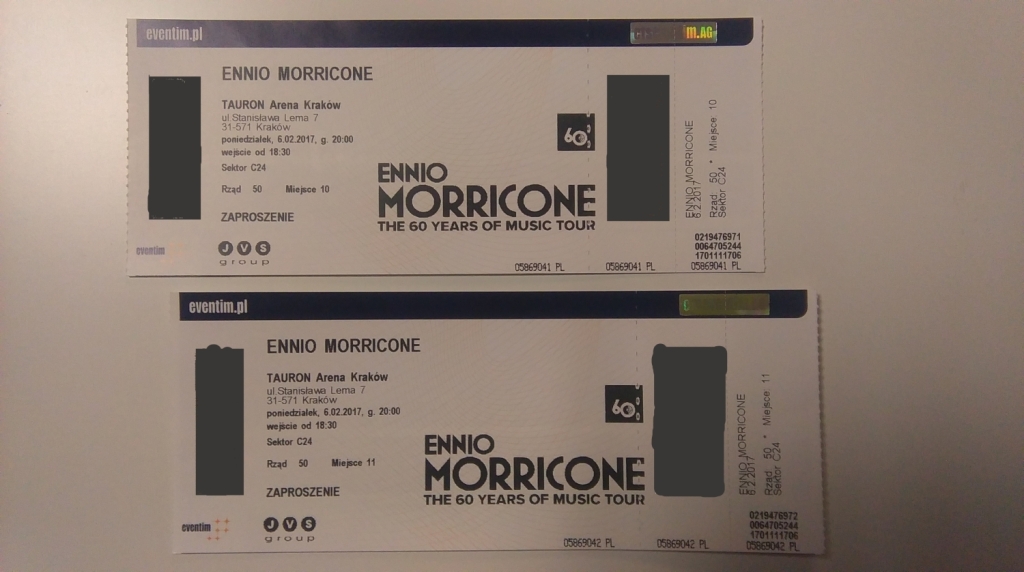 Dwa bilety na koncert Ennio Morricone w Krakowie