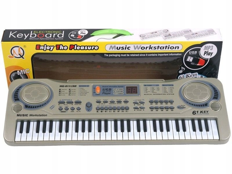 Keyboard MQ-811 Organki, 61 Klawiszy, Zasilacz, Mi
