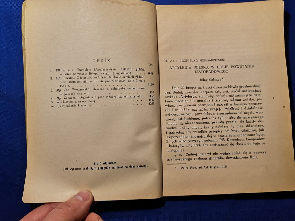 PRZEGLĄD ARTYLERYJSKI 1938, Gorlice 1915 PLANY !