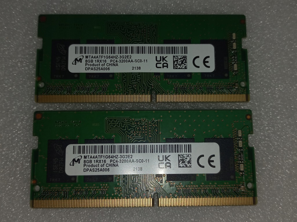 Pamięć RAM DDR4 pc4-3200aa-sc0-11 8GB 1RX16