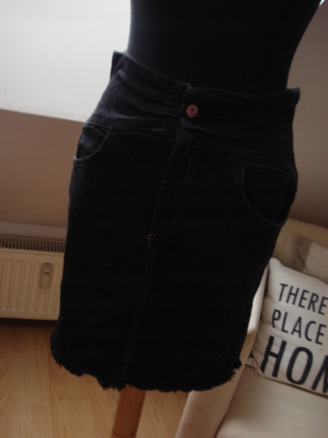 ZARA czarna jeansowa spódnica wysoki stan NOWA S/M