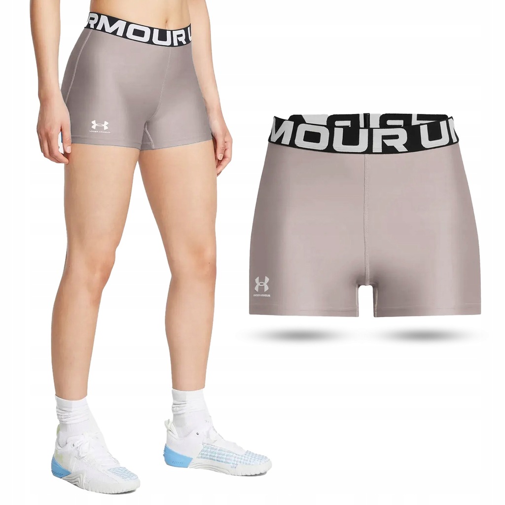 KRÓTKIE SPODENKI DAMSKIE UNDER ARMOUR TERMOAKTYWNE TRENINGOWE 1383629-015