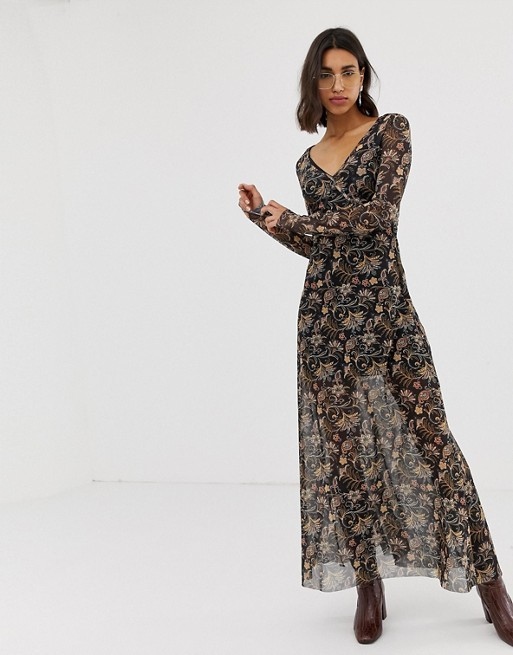 Sukienka maxi Stradivarius paisley print