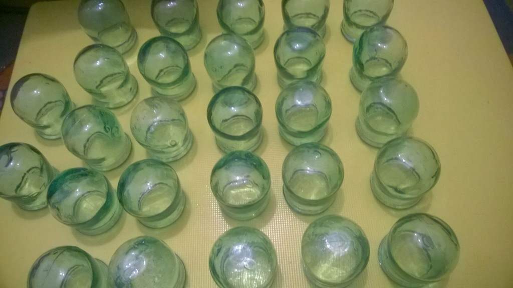Bańki szklane 15szt ogniowe zielone SP7