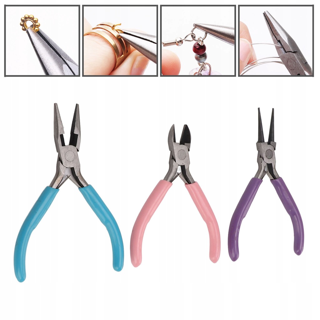 ZESTAW 3 SZTUK SZCZYPCE JUBILERSKIE NARZĘDZIA