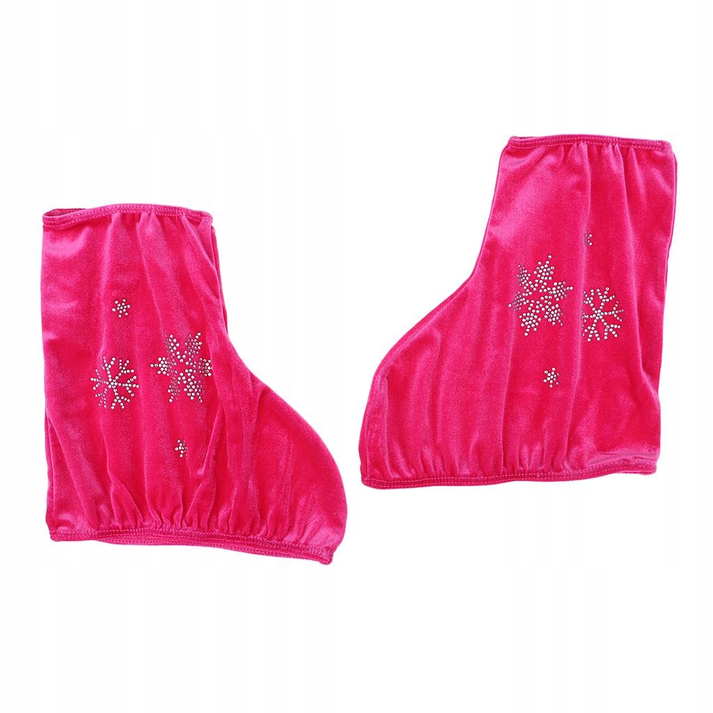 Pack of 2 Velvet Ice Skating Roller Stake Boot Rose Red-L as described