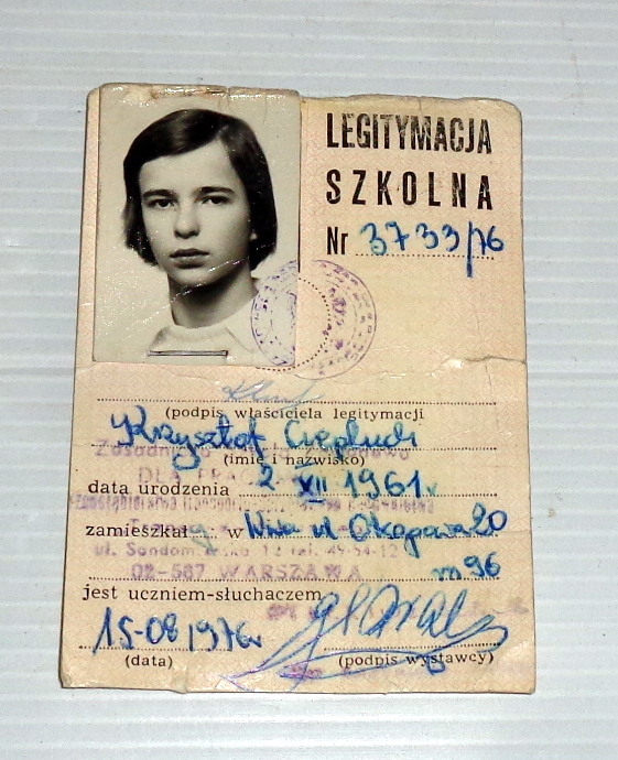 Zasadnicza Szkoła Zawodowa - Legitymacja z 1976r.