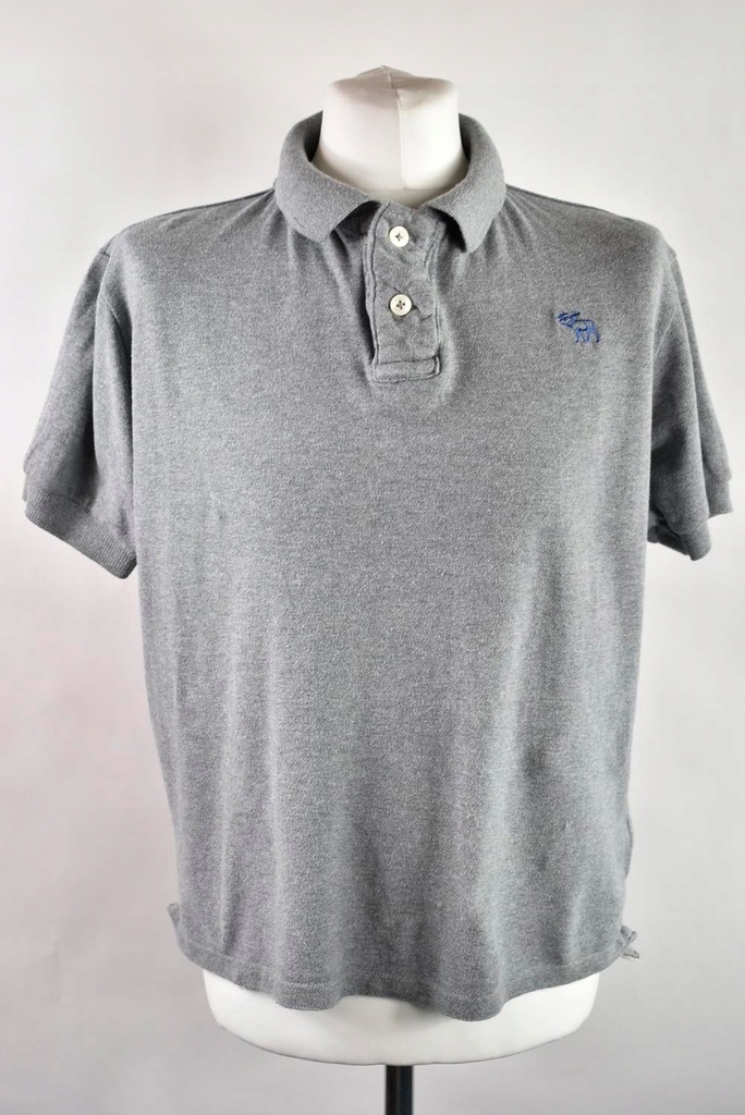 ABERCROMBIE&FITCH polo męska szara z logo r.XL