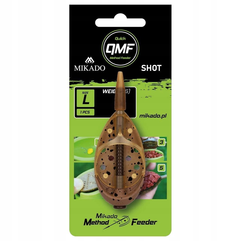 Koszyczek Mikado Quick Method Feeder Shot - rozmiar L 1x30g AMFS-QMF-1L-30B
