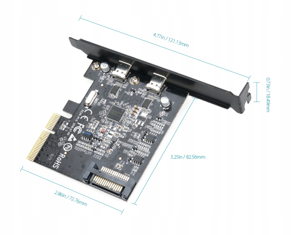 Купить КОНТРОЛЛЕР Адаптер 2xUSB-C 3.1 на PCI-Express: отзывы, фото, характеристики в интерне-магазине Aredi.ru