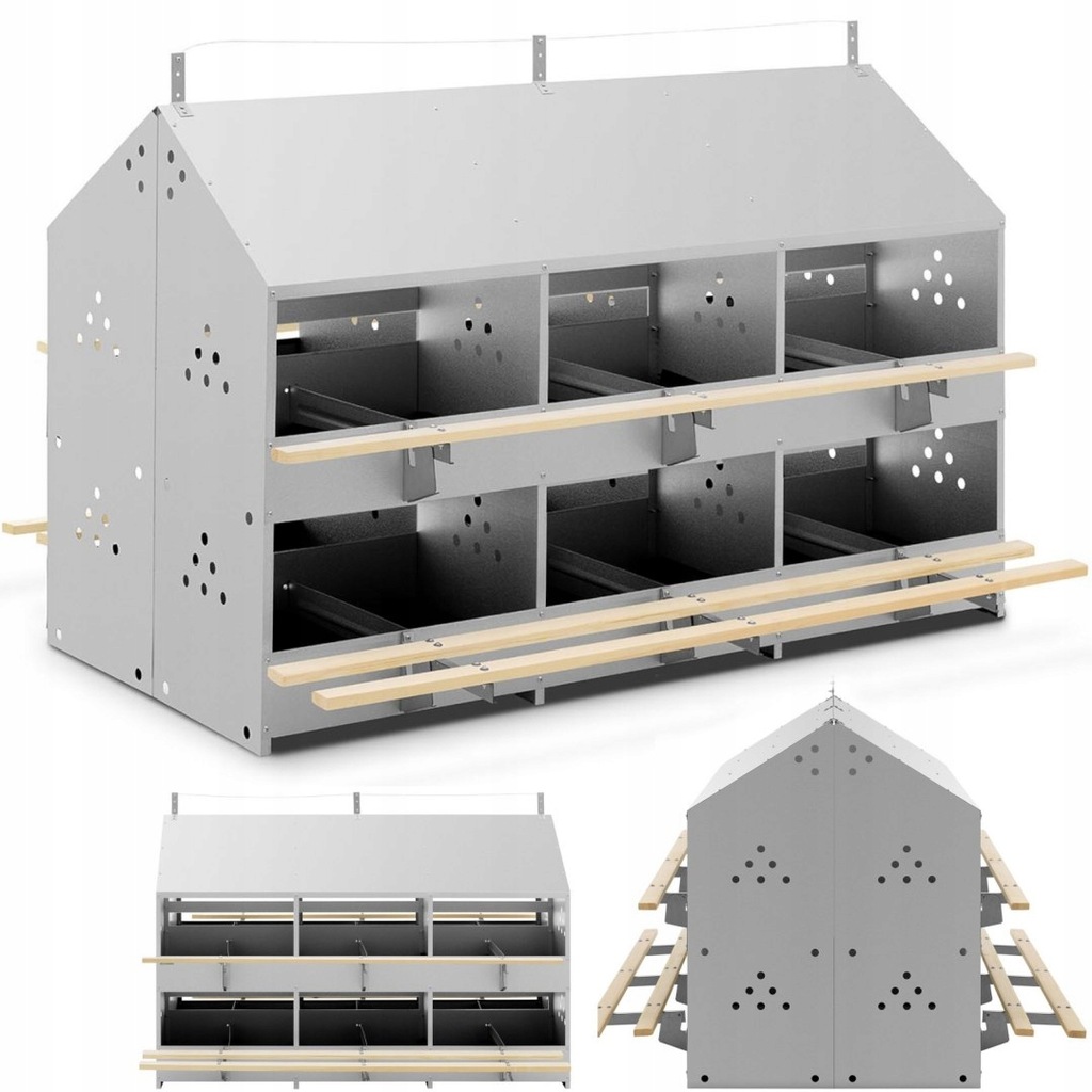 Gniazda lęgowe dla kur kaczek drobiu stalowe 12 mi