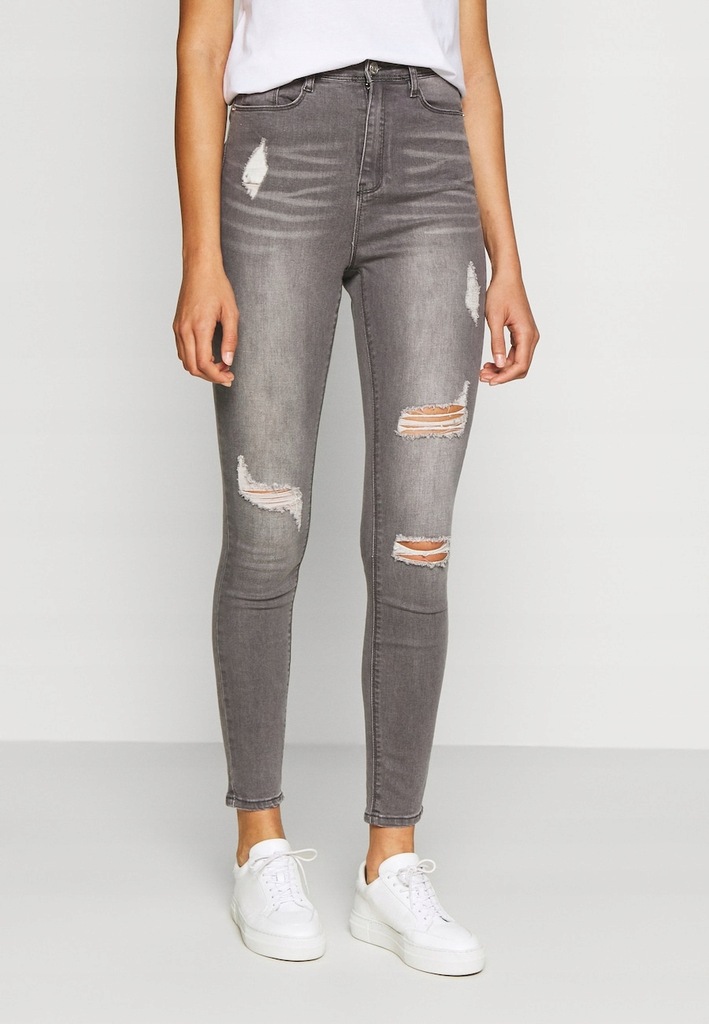 MISSGUIDED TALL SKINNY SZARE JEANSY 40 L 2BAB