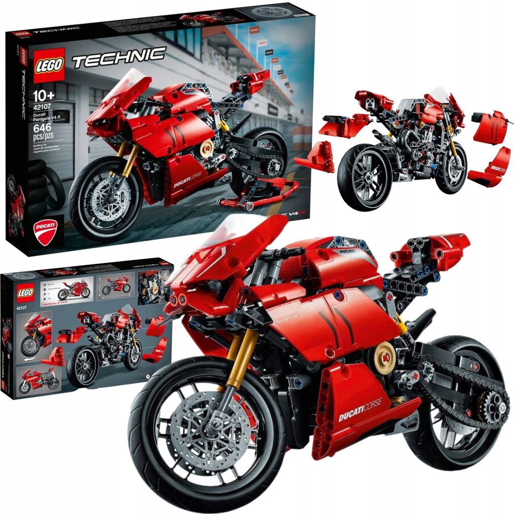 LEGO DUCATI PANIGALE V4 R 42107 LEGO TECHNIC MOTOCYKL ZESTAW NA PREZENT