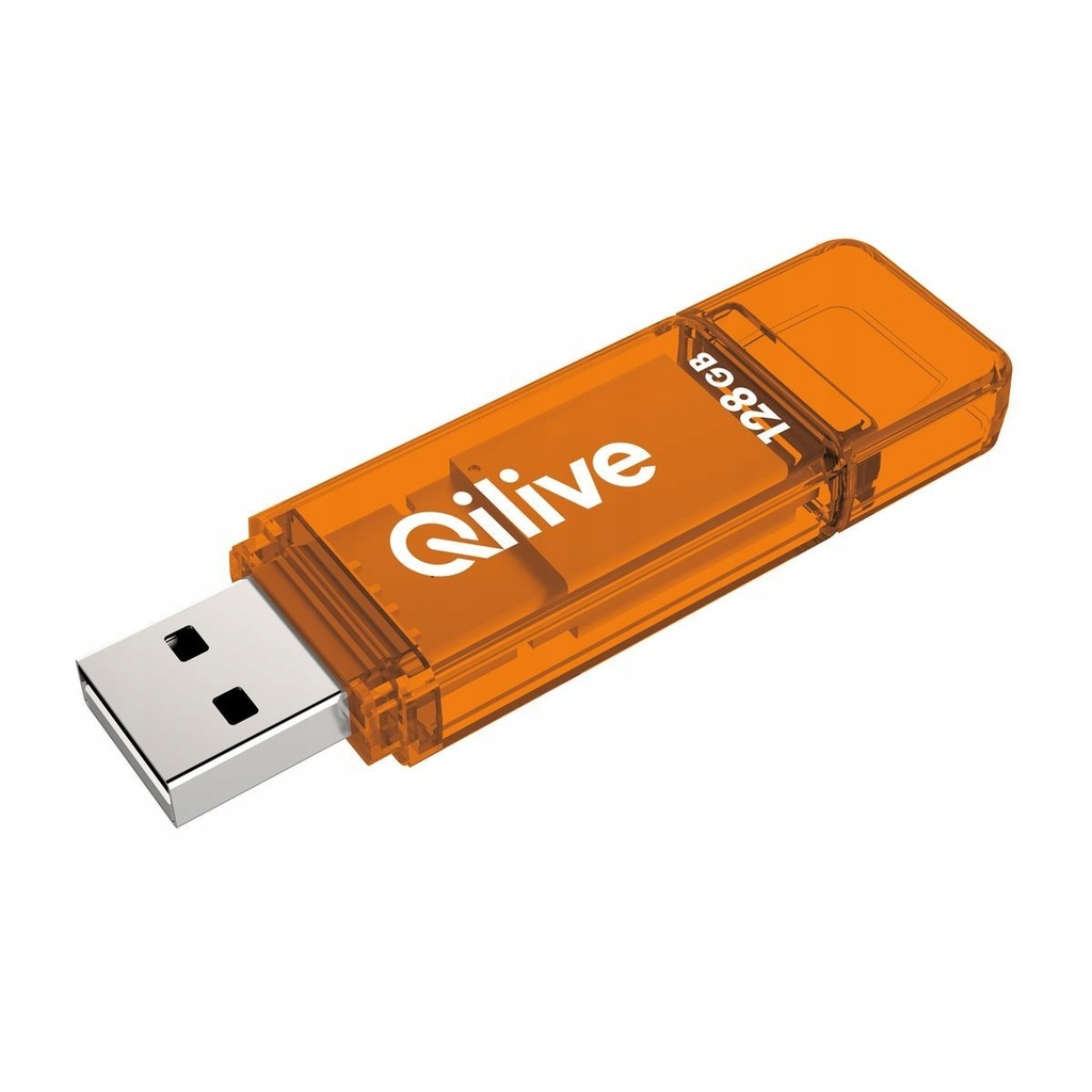 Pendrive QILIVE K103 128GB USB 3.1 Pomarańczowy