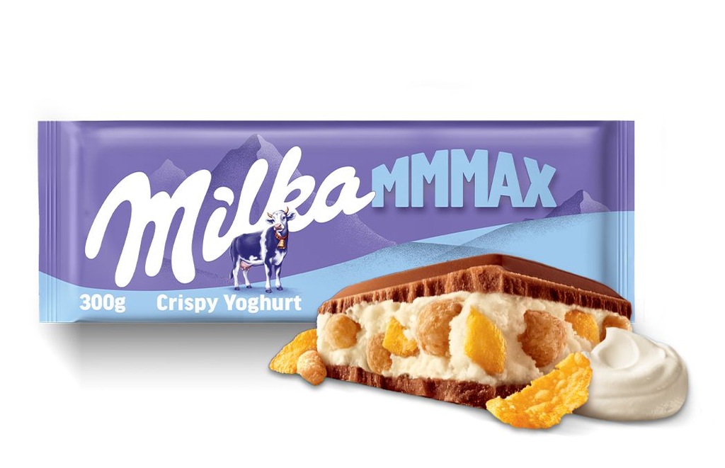 Czekolada Milka duża mleczna Mmmax Crispy Joghurt o smaku jogurtowym 300 g