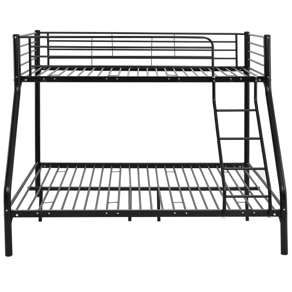 ŁÓŻKO PIĘTROWE METALOWE z materacami czarne - 6733174812 - oficjalne