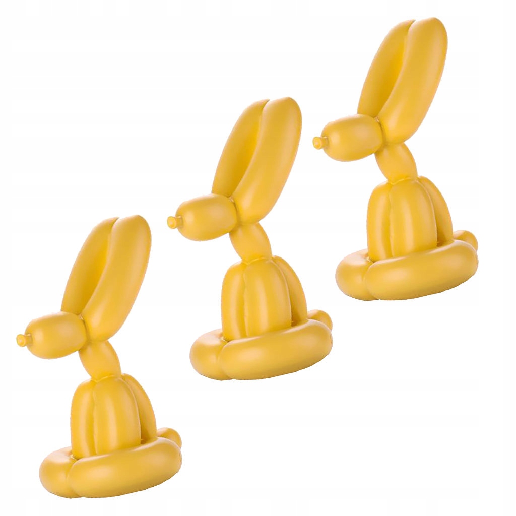 3 Balon Królik Mini Figurka Rzeźba Żywiczna