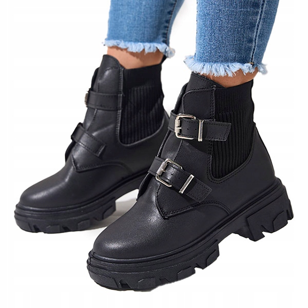 WH023 CZARNE BUTY BOTKI DAMSKIE SOPAYA 38