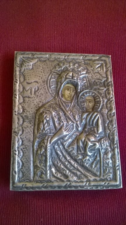 Ikona rosyjska XIX wiek Matka Boska z Chrystusem