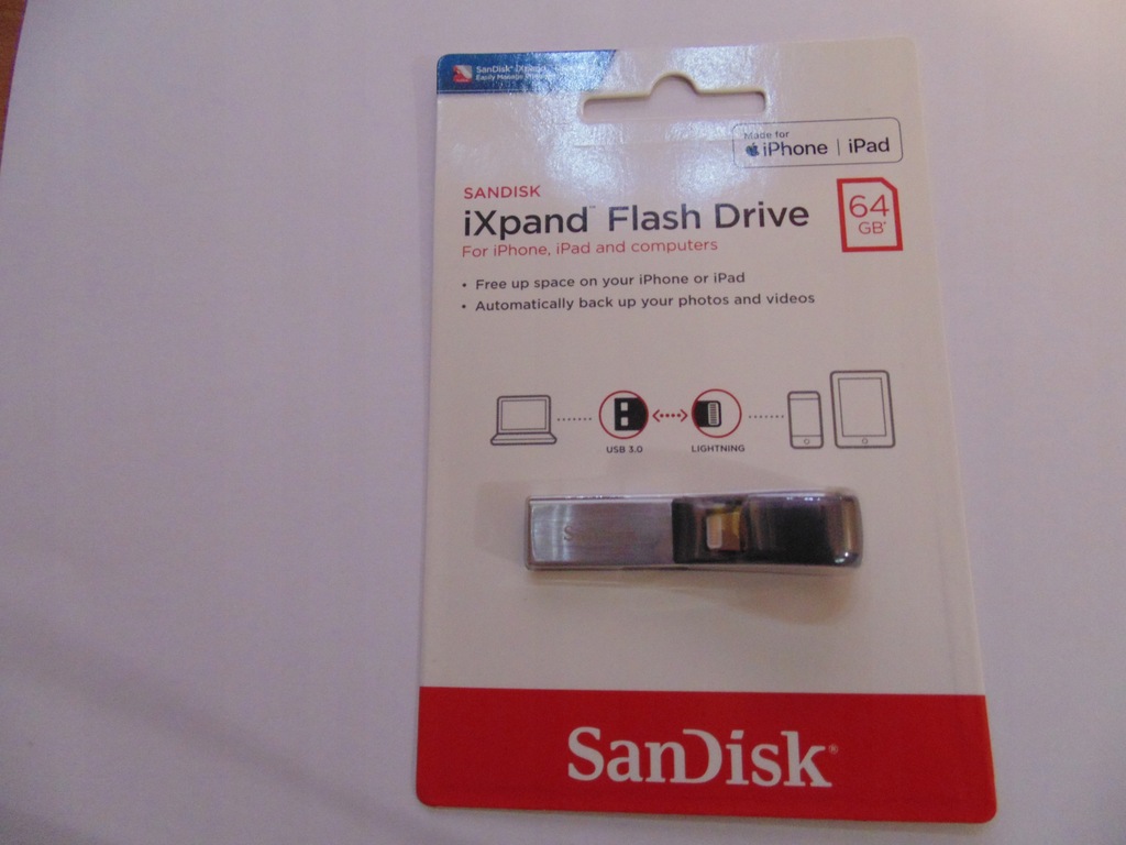 Pendrive SanDisk 64GB iXpand USB 3.00 iPhone iPad