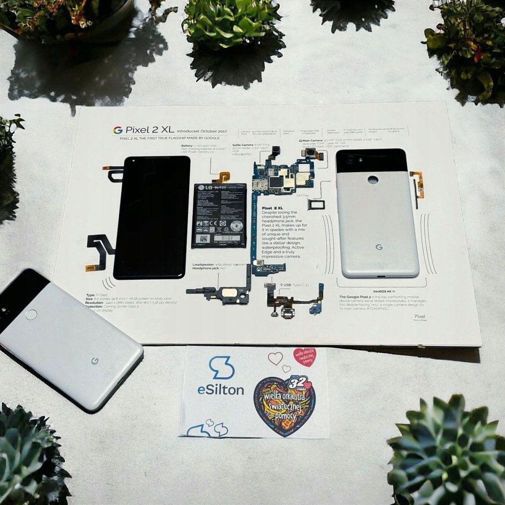 Google Pixel 2XL Panda Teardown Project (eSilton X Tech Youtube) dla WOŚP