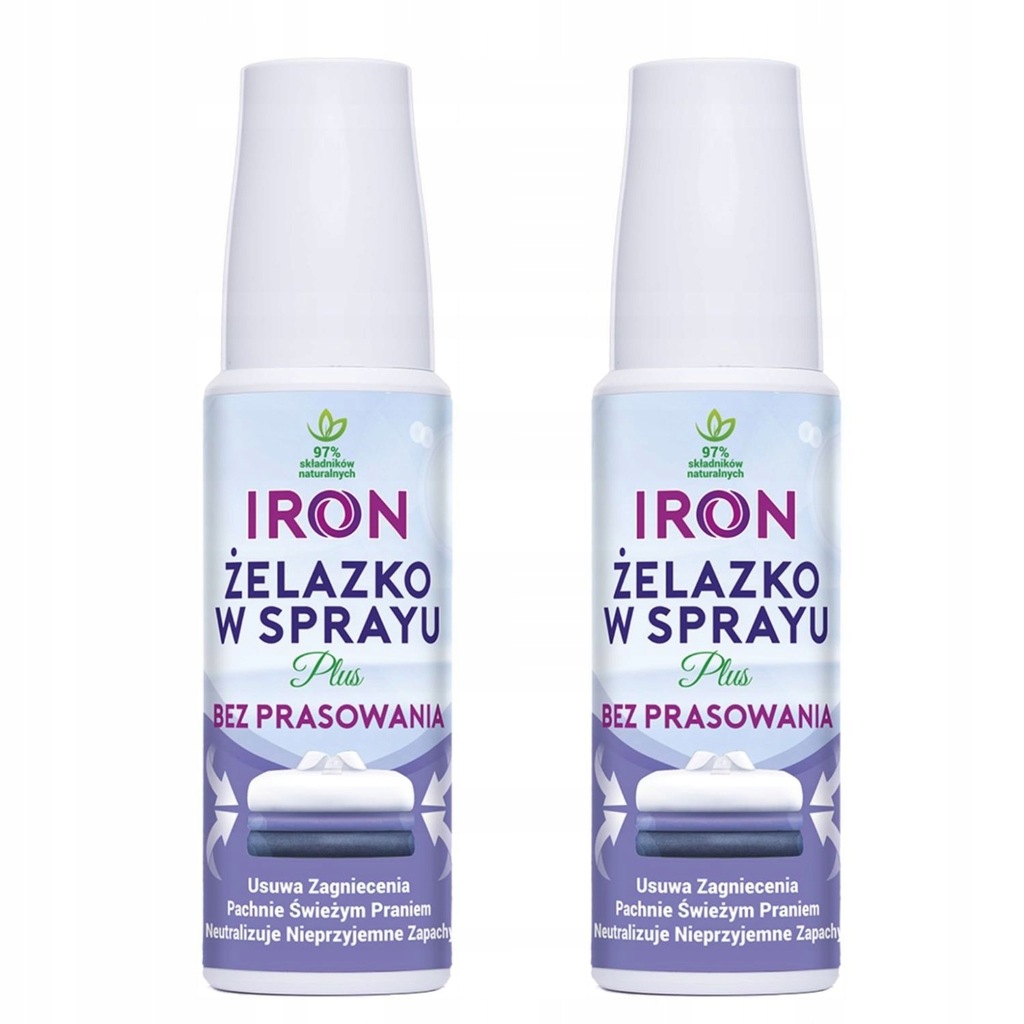 Zest Iron X żelazko w sprayu Plus bez Prasowania SZYBKIE wygładzenie 2x100m