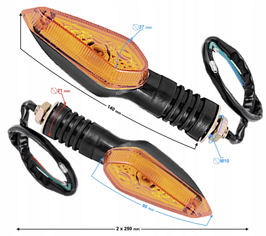Kierunkowskazy tylne, żarówkowe z pom. kloszem do Fighter 2018