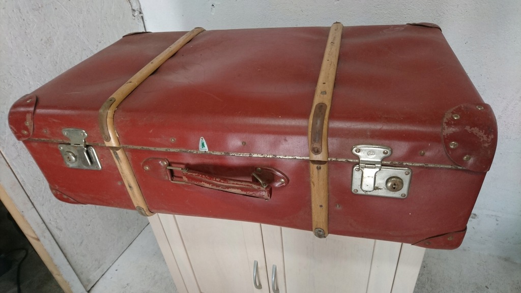Stara duża walizka Vulkanfiber vintage retro prl