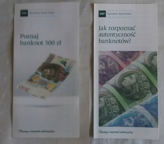 Foldery do banknotu - 500 zł - KOMPLET