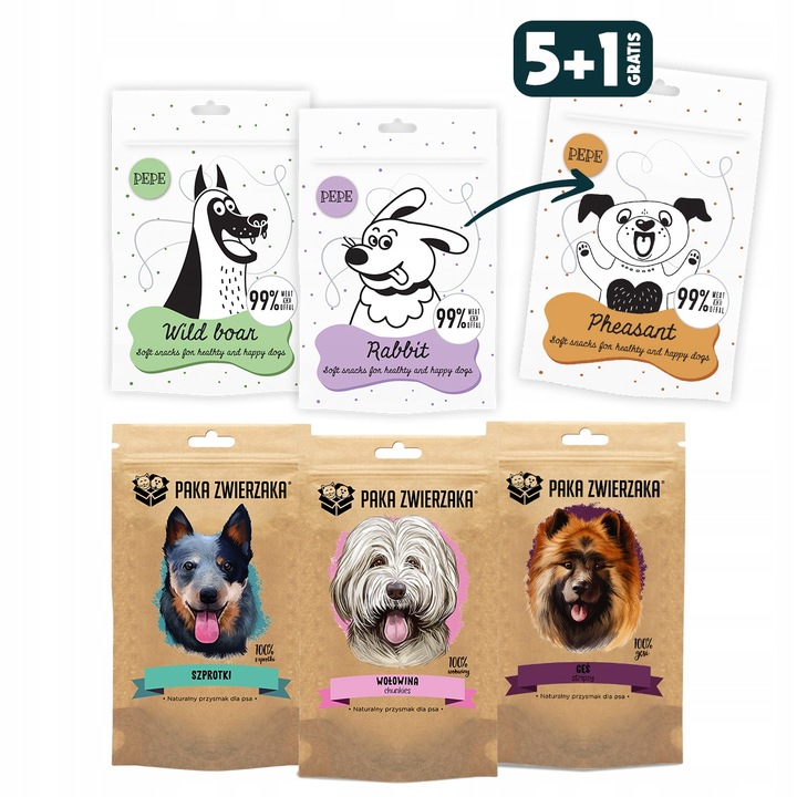 PAKA ZWIERZAKA Przysmaki dla psa mix 5+1 GRATIS