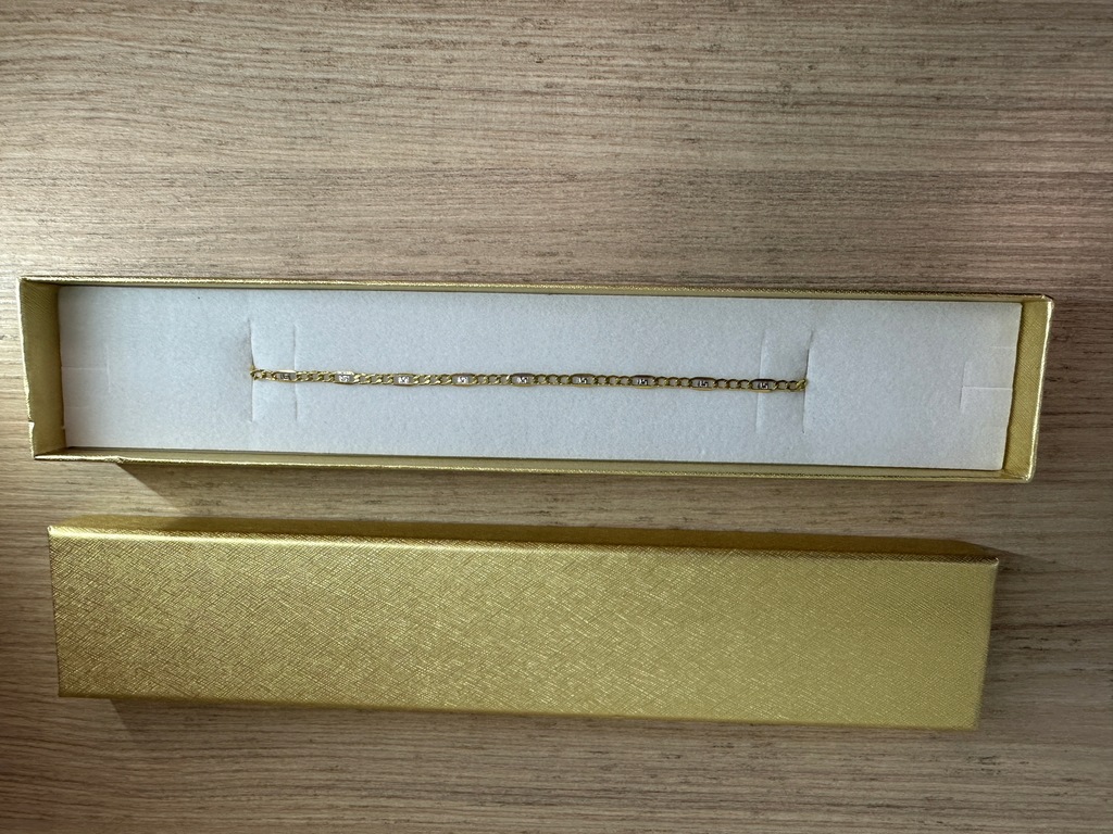 Złota bransoleta próba 585 dł.18,5cm waga 1,17g