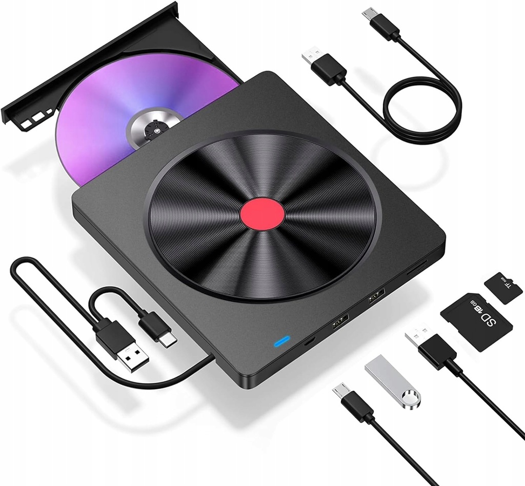LMEN Zewnętrzna Nagrywarka CD/DVD z USB 3.0 i Type-C OUTLET