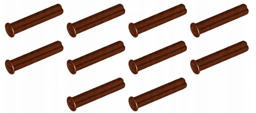 LEGO Oś Ośka 3L ze Stopem 2,4cm Brązowy Reddish Brown 10sztuk 6135494 24316