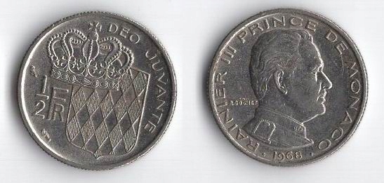 MONAKO 1968 1/2 FRANC