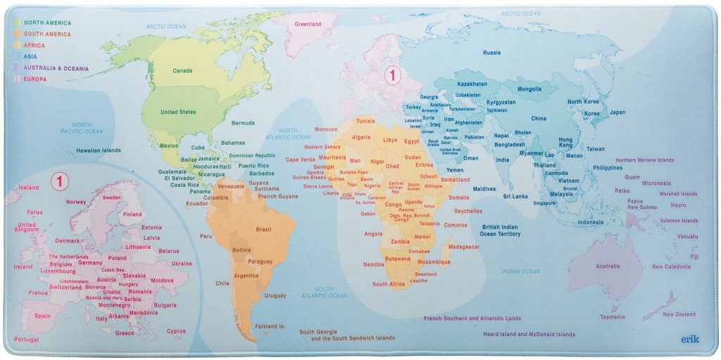 Mapa Świata - podkładka pod myszkę i klawiaturę