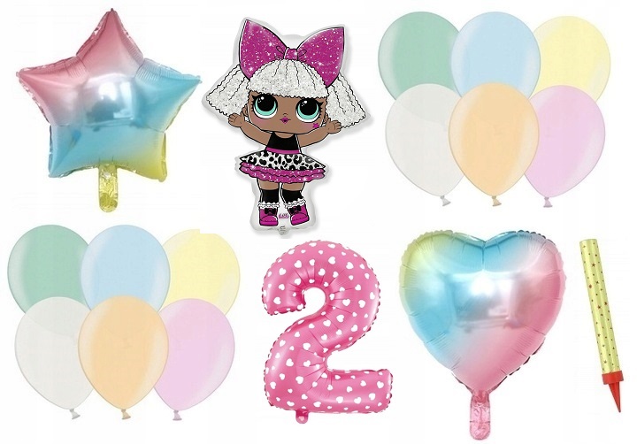 BALONY NA URODZINY CYFRA 1-9 BALON LOL JEDNOROŻEC